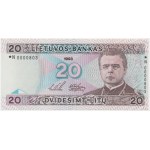 Lithuania, 20 Litu 1993 - ★ N 0000803 - replacement note - RARE