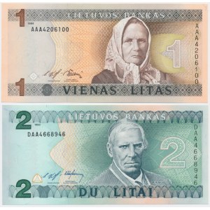 Lithuania, lot 1-2 Litu 1993-94 (2 pcs.)