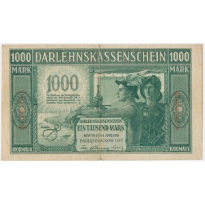 Kowno, 1.000 marek 1918 - A - 7 cyfr - czarne podpisy