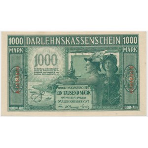 Kaunas, 1 000 mariek 1918 - A - 7 číslic - zelené podpisy