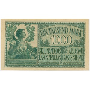 Kowno, 1.000 Mark 1918 - A - 7 digit series - green signatures