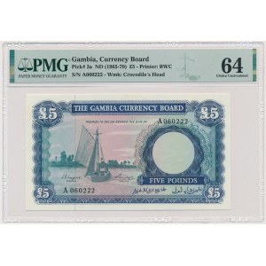 Gambia, 5 pounds (1965-1970) - PMG 64