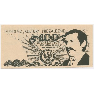 Solidarność, cegiełka 100 złotych na Fundusz Kultury Niezależnej - Wałęsa