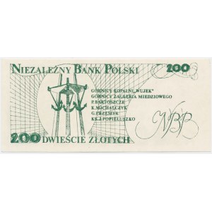 Solidarity, brick 200 zloty 1984 - Popieluszko -.