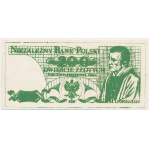 Solidarity, brick 200 zloty 1984 - Popieluszko -.