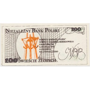 Solidarność, cegiełka 200 złotych 1984 - Popiełuszko -