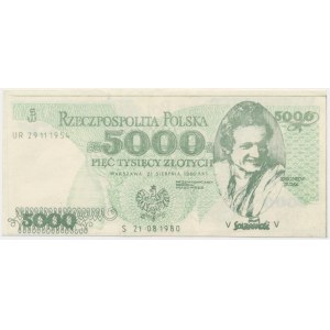 Solidarita, cihla 5.000 zl 1980 - Bujak -