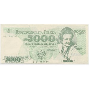 Solidarność, cegiełka 5.000 złotych 1980 - Bujak -