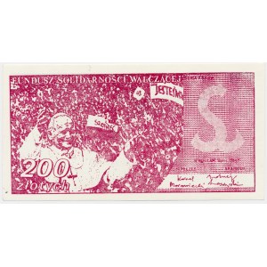 Solidarność, cegiełka 200 złotych 1984 - Jan Paweł II -