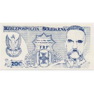 Solidarität, Ziegelstein 200 zl 1985 - J. Piłsudski -