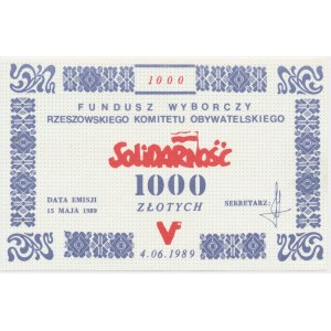 Solidarität, Ziegelstein 1.000 zl 1989 - Wahlfonds der Rzeszów K.O. -