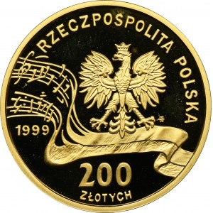 200 zlotých 1999 150. výročie úmrtia Fryderyka Chopina