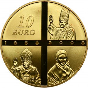 France, 10 Euro 2008 150th Anniversary of the Apparition of Our Lady to Bernadette Soubirous of Lourdes