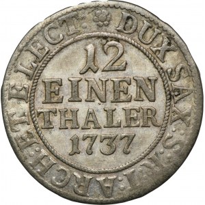 August III Sas, 1/12 Taler (zwei Taler) Dresden 1737 FWôF