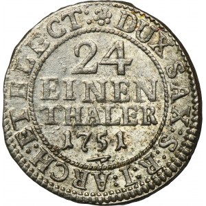 Augustus III of Poland, 1/24 Thaler Dresden 1751 FWôF