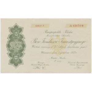 Investment Fund voucher 1933, 25 zloty - Series X