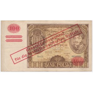 100 zlatých 1934 - Sér. CC. - falešná okupace přetisk -