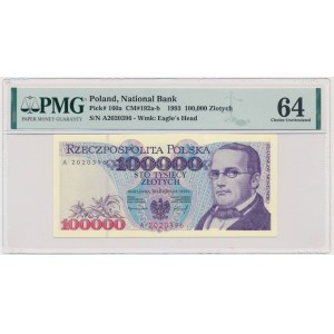 100,000 zloty 1993 - A - PMG 64 - first series