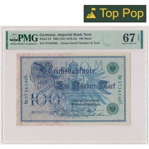 Německo, 100 marek 1908 - PMG 67 EPQ