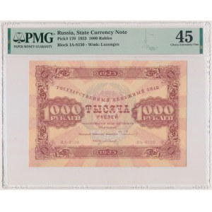 Rusko, 1 000 rublů 1923 - PMG 45