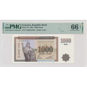 Arménie, 1 000 dram 1994 - PMG 66 EPQ