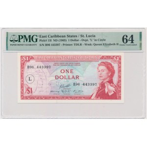 East Caribbean, 1 Dollar (1965) - PMG 64
