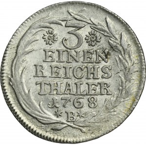 Slezsko, pruská vláda, Fridrich II., 1/3 Thaler Vratislav 1768 B