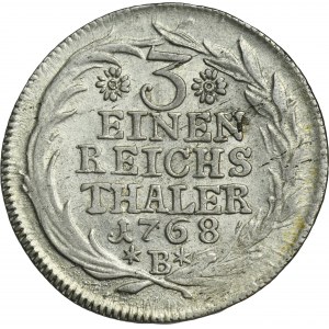 Sliezsko, pruská vláda, Fridrich II., 1/3 Thaler Vroclav 1768 B