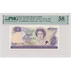 New Zealand, 2 Dollars (1985-89) - PMG 58