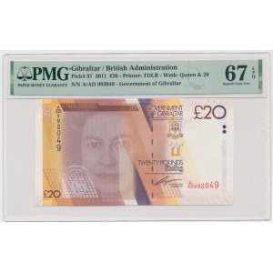 Gibraltar, 20 Pounds 2011 - PMG 67 EPQ