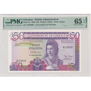 Gibraltár, 50 libier 1986 - PMG 65 EPQ