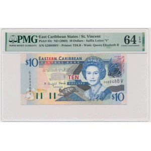 Karaiby Wschodnie, 10 dolarów (2003) - PMG 64 EPQ