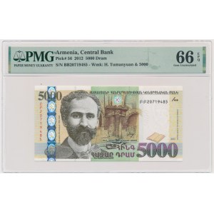 Arménsko, 5 000 drachiem 2012 - PMG 66 EPQ