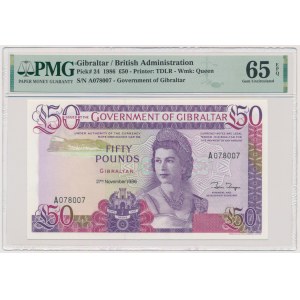 Gibraltar, £50 1986 - PMG 65 EPQ