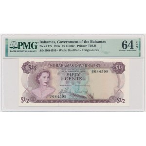 Bahamy, 50 centów 1965 - PMG 64 EPQ