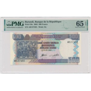 Burundi, 500 Franken 2003 - PMG 65 EPQ