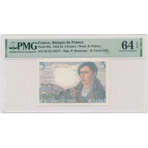France, 5 Francs 1945 - PMG 64 EPQ