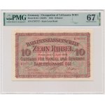 Posen, 10 Rubles 1916 - E - PMG 67 EPQ