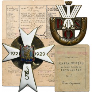 Odznak 3. práporu pyrotechnikov z Vilniusu s dokumentmi, odznakom a fotografiou - UNIKÁTNA SADA