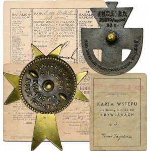 Badge of the 3rd Sapper Battalion from Vilnius in a set with documents, badge and photo - UNIQUE SET