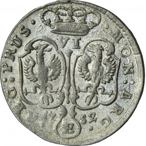 Niemcy, Królestwo Prus, Fryderyk II, Szóstak Królewiec 1752 E
