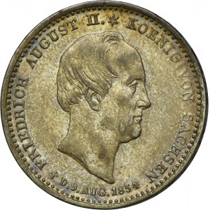 Deutschland, Sachsen, Friedrich August II, 1/6 Taler Dresden 1854 F