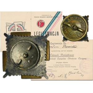 Abzeichen der Föderation der polnischen Heimatschutzverbände mit Miniatur und Ausweis