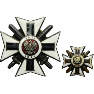 Badge of the Association of Former Volunteers of the Polish Army with a miniature with a different number