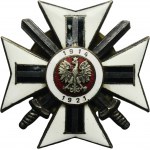 Badge of the Association of Former Volunteers of the Polish Army with a miniature with a different number