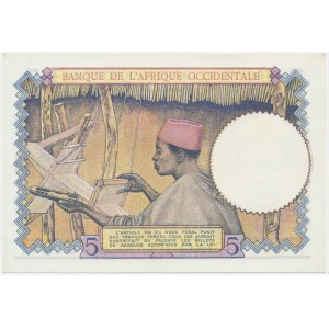France, French Equatorial Africa, 5 Francs 1939
