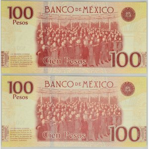 Mexiko, Satz Gedenkbanknoten, 100 Pesos 2017 (2 Stück)