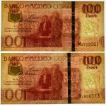 Mexiko, sada pamätných bankoviek, 100 pesos 2017 (2 ks)