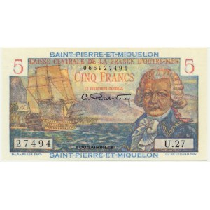 French Guiana, 5 Francs (1946)