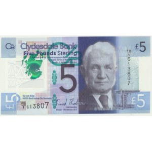 Scotland, 5 Pounds 2015 - Polymer -